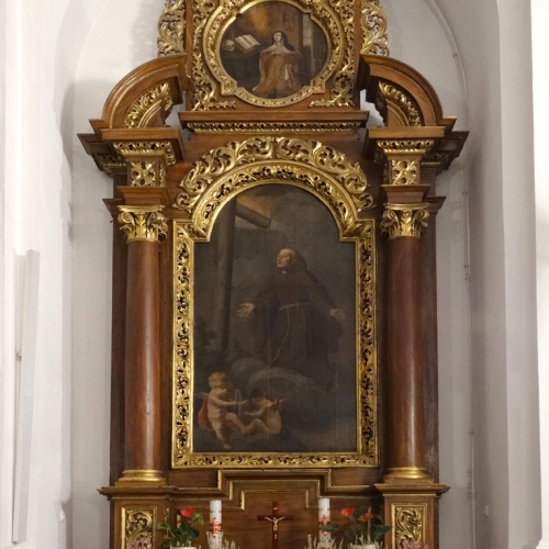 ołtarz boczny św. Piotra XVIIIw. przed konserwacją