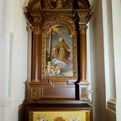 ołtarz boczny św. Piotra z Alkantary XVIIIw. po konserwacji