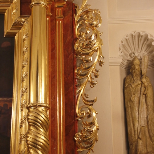 ołtarz w kaplicy Św. Krzyża XVIII w. uszak po konserwacji