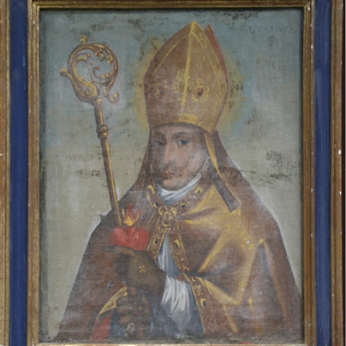 św. Augustyn XVII w. z Gwoźdźca przed konserwacjią