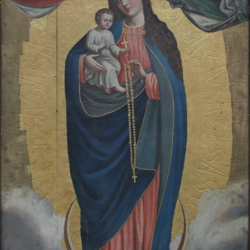 Matka Boża z Dzieciątkiem z Poręby Radlnej XVIw.przed konserwacją